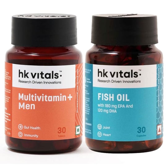 HK Vitals Multivitamin+ Men 30 Tabs & Fish Oil 30 Caps Combo