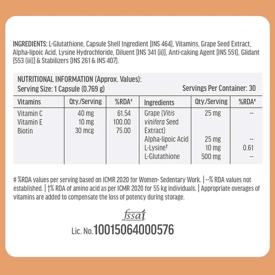 HK Vitals Glutathione 30 Caps - Pack Of 2