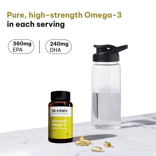 4 - HK Vitals Advanced Omega-3 with 360mg EPA & 240mg DHA,  90 capsules