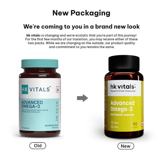 9 - HK Vitals Advanced Omega-3 with 360mg EPA & 240mg DHA,  90 capsules