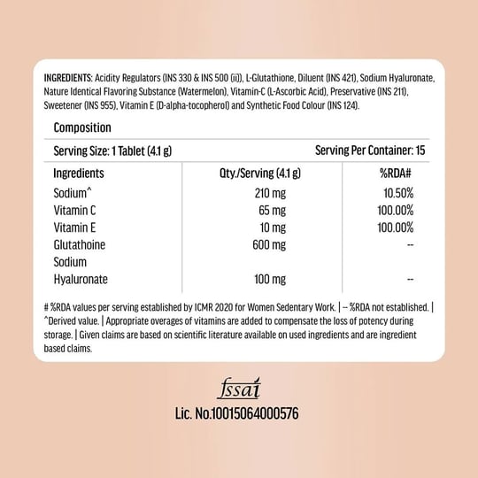 Glutathione and Hyaluronic Acid Effervescent 15 Tabs Combo
