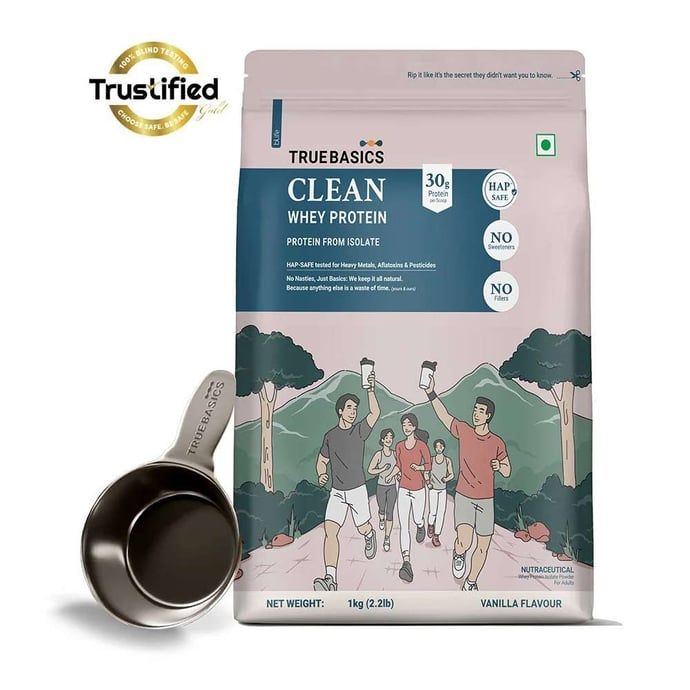 1 - TrueBasics Clean Whey Protein (Isolate) OP, 2.2 lb Vanilla