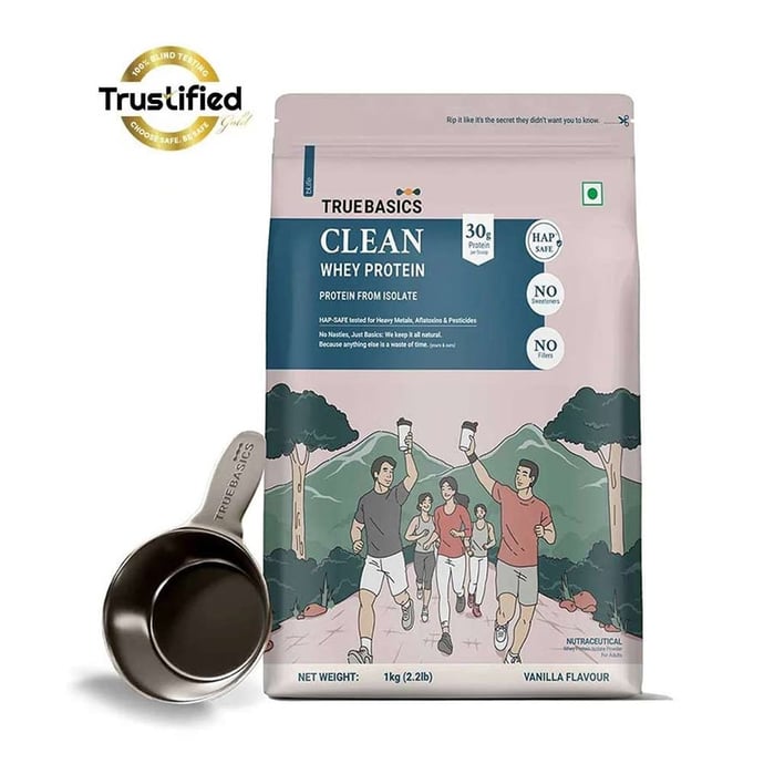 TrueBasics Clean Whey Protein (Isolate), 1 kg Vanilla