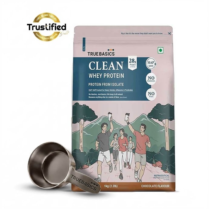 TrueBasics Clean Whey Protein (Isolate), 1 kg Chocolate