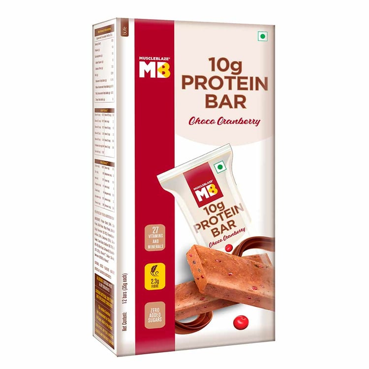 2 - MuscleBlaze Mini-Protein Bar (10g Protein),  12 Piece(s)/Pack  Choco Cranberry 