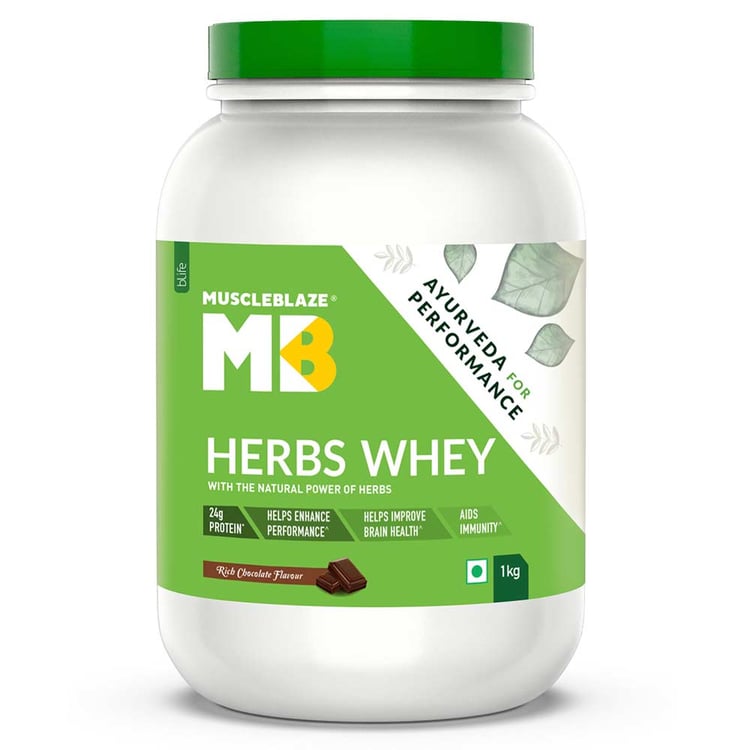 2 - MuscleBlaze Herbs Whey,  2.2 lb  Rich Chocolate 