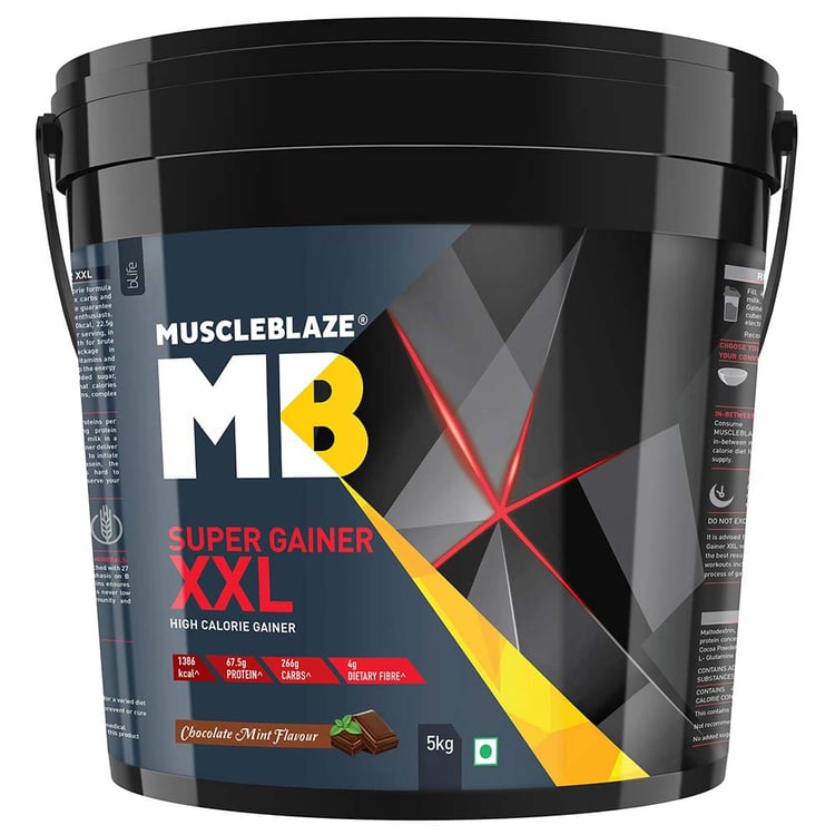 1 - MuscleBlaze Super Gainer XXL,  11 lb  Chocolate Mint 
