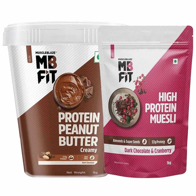MuscleBlaze High Protein Muesli & Peanut Butter 1 kg Combo