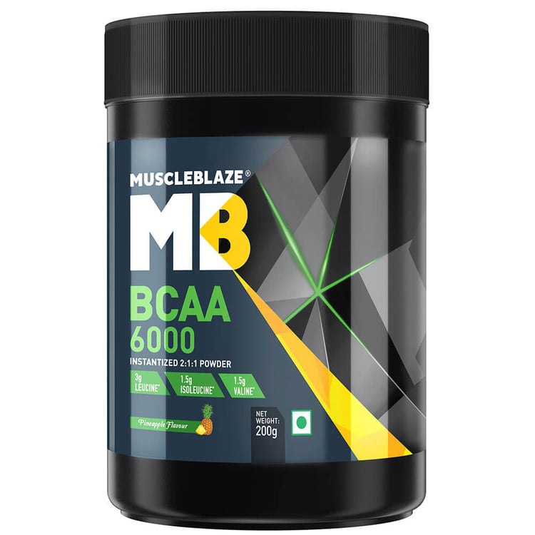 2 - MuscleBlaze BCAA 6000 Amino Acid Powder,  0.44 lb  25 Servings (Pineapple) 