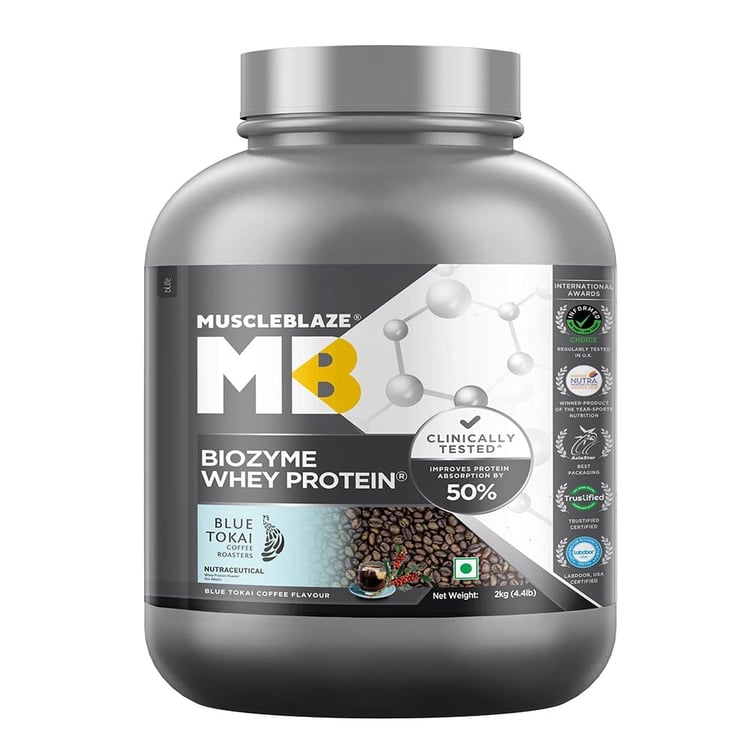 3 - MuscleBlaze Biozyme Whey Protein,  4.4 lb  Blue Tokai Coffee 