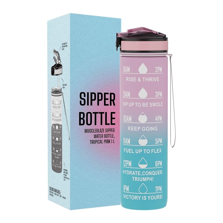 1 - MuscleBlaze Sipper Water Bottle,  Tropical Pink  1 L 