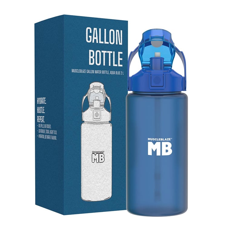 1 - MuscleBlaze Gallon Water Bottle,  Aqua Blue  2 L 