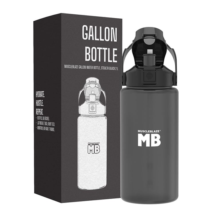 1 - MuscleBlaze Gallon Water Bottle,  Stealth Black  2 L 