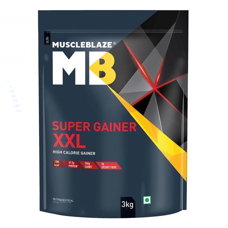 6 - MuscleBlaze Super Gainer XXL Weight Gainer,  6.6 lb  Banana 