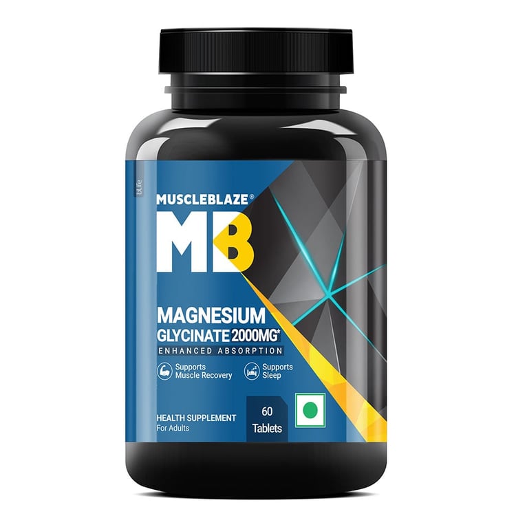 1 - MuscleBlaze Magnesium Bisglycinate,  Unflavored  60 tablets 