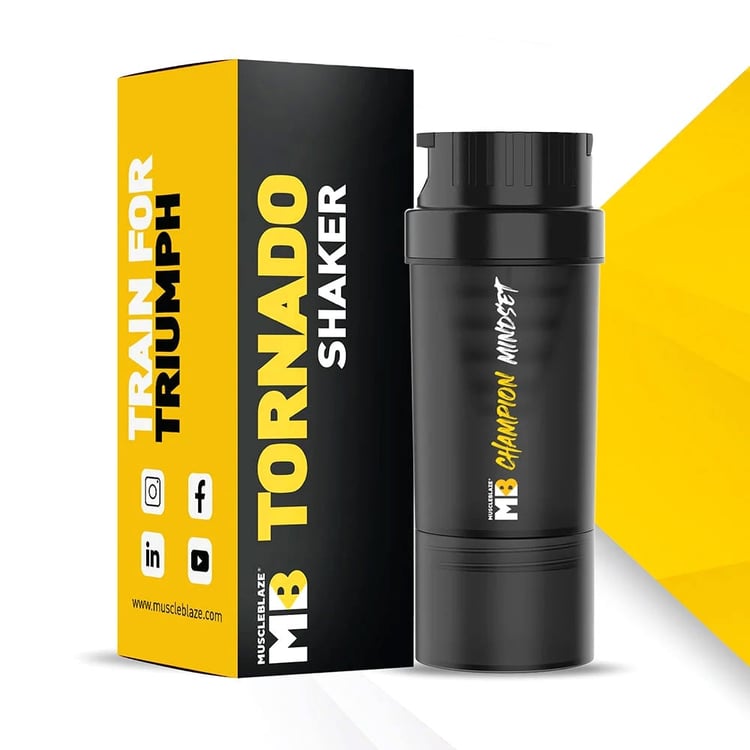 MuscleBlaze Tornado Shaker,  Black  500 ml 