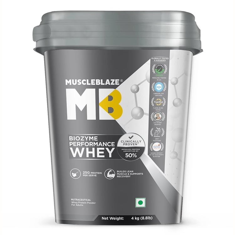 1 - MuscleBlaze Biozyme Performance Whey,  8.8 lb  Chocolate Hazelnut 