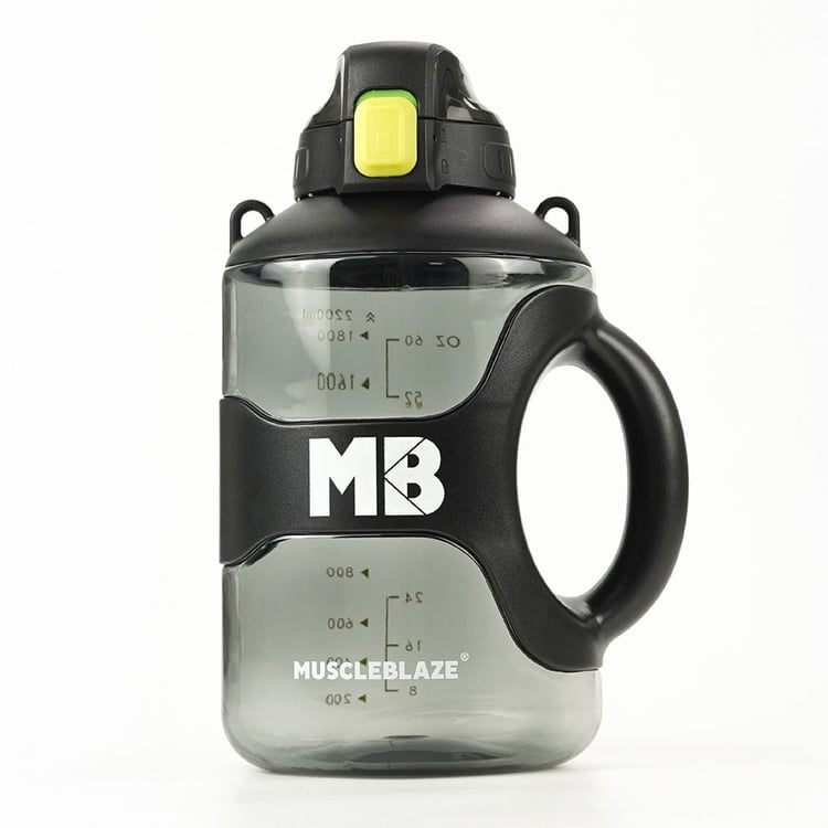 1 - MuscleBlaze Gym Gallon Water Bottle,  Black  2.2 L 