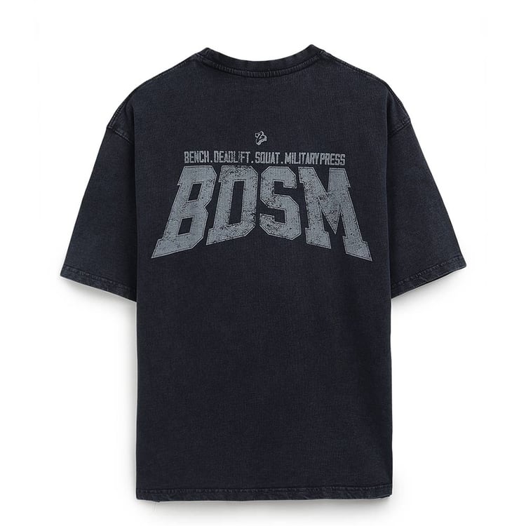 6 - MuscleBlaze BDSM Oversized Washed T-Shirt,  Large  Blue Tint 
