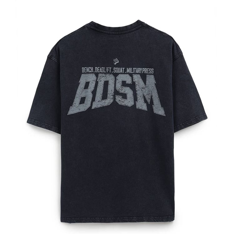 5 - MuscleBlaze BDSM Oversized Washed T-Shirt,  Medium  Blue Tint 