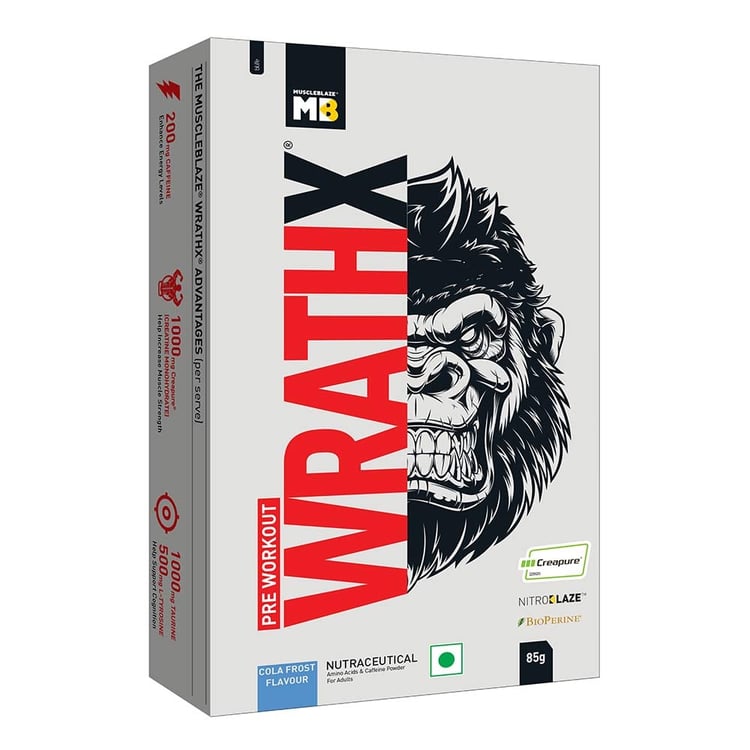 5 - MuscleBlaze Pre Workout WrathX,  0.19 lb  Cola Frost (Mono Carton Pack of 5) 