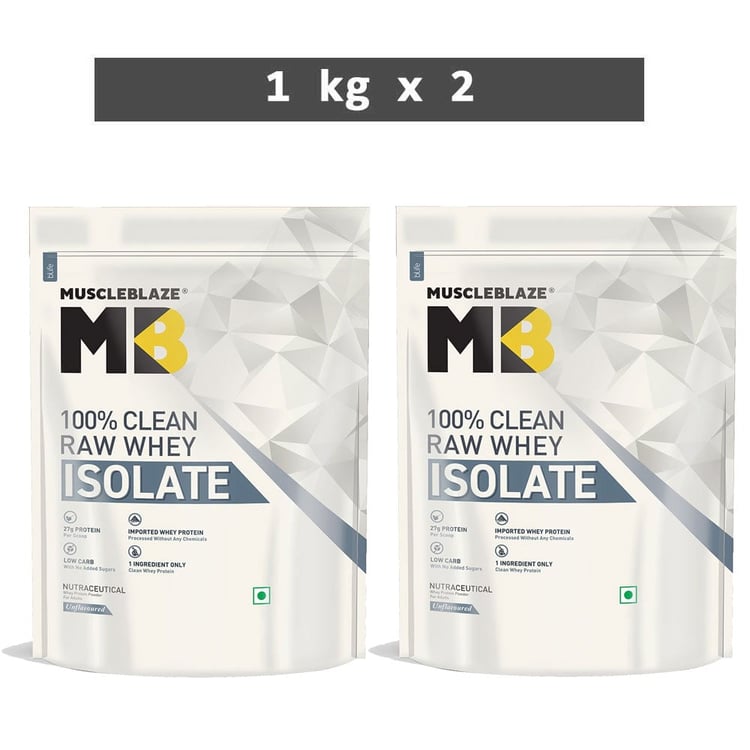 1 - MuscleBlaze Raw Whey Isolate, 4.4 lb 100% Clean Whey Unflavoured 2