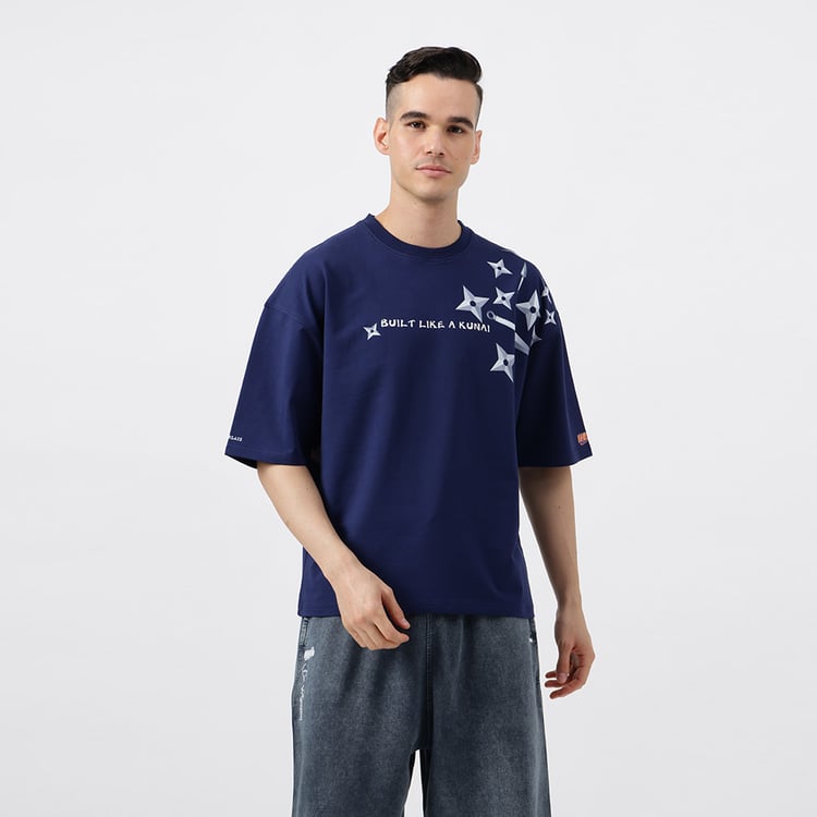 1 - ZVERSE Twin Flames Oversized Tshirt,  Medium  Sharingan Blue 