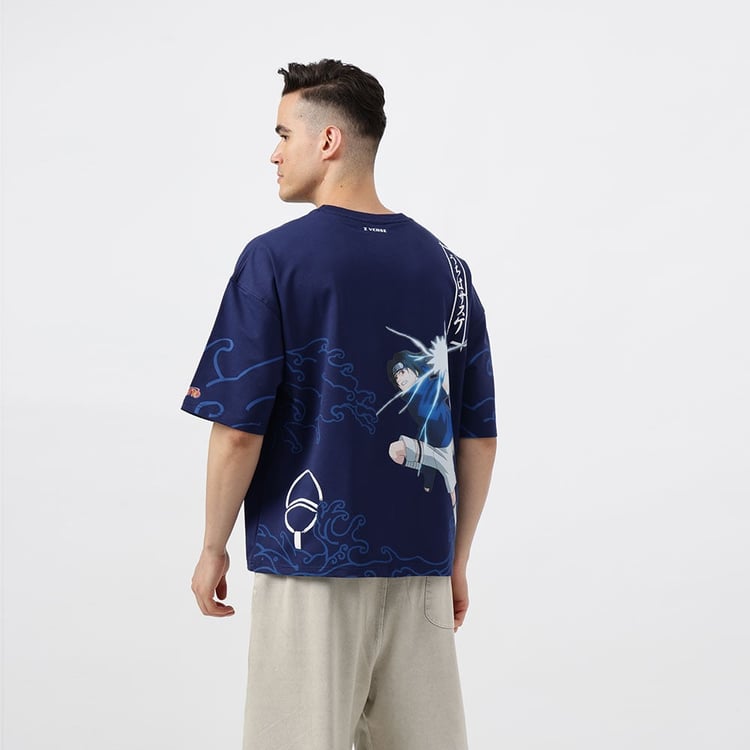 1 - ZVERSE Sasuke Avenger Oversized Tshirt, Medium Sharingan Blue