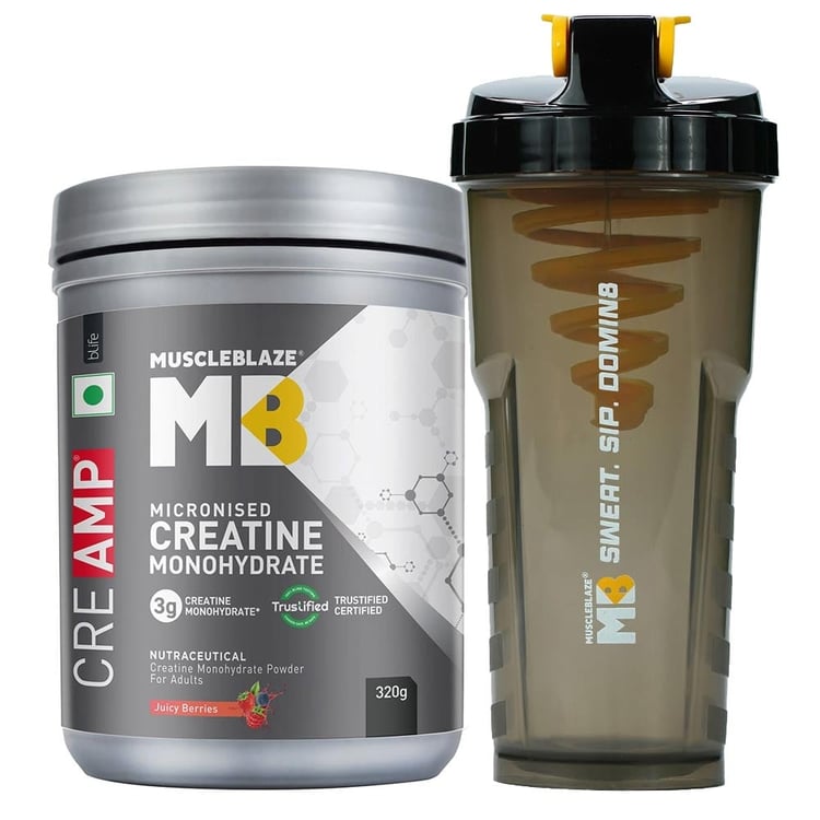 Creatine Monohydrate CreAMP 0.71 lb Juicy Berries & Shaker Combo