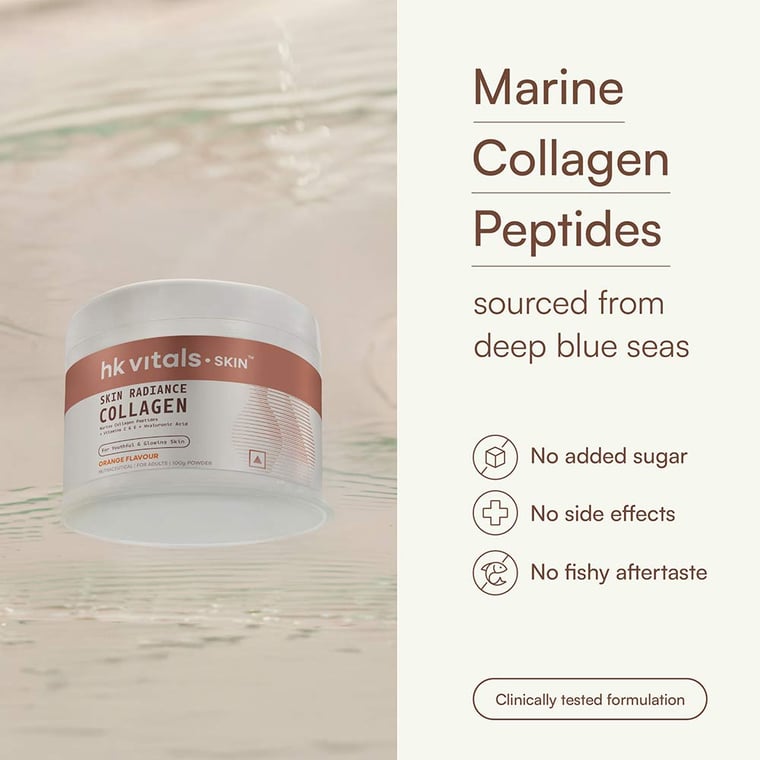 10 - HK Vitals Skin Radiance Collagen,  Marine Collagen  100 g  Orange