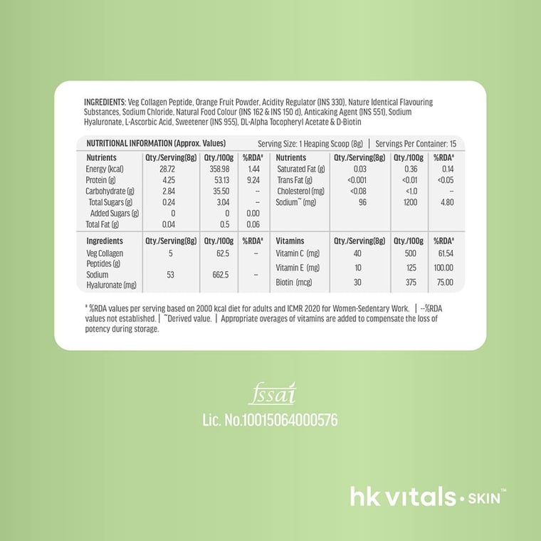 9 - HK Vitals Skin Radiance Collagen,  Veg  120 g  Watermelon