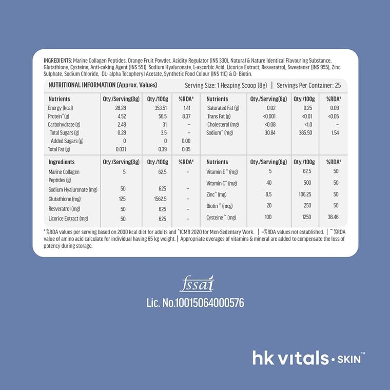 1 - HK Vitals Collagen for Men,  Marine Collagen  200 g  Orange