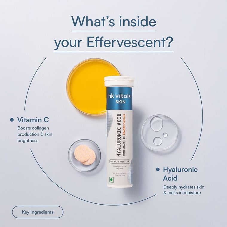 HK Vitals Hyaluronic Acid Effervescent, Orange 15 tablet(s)
