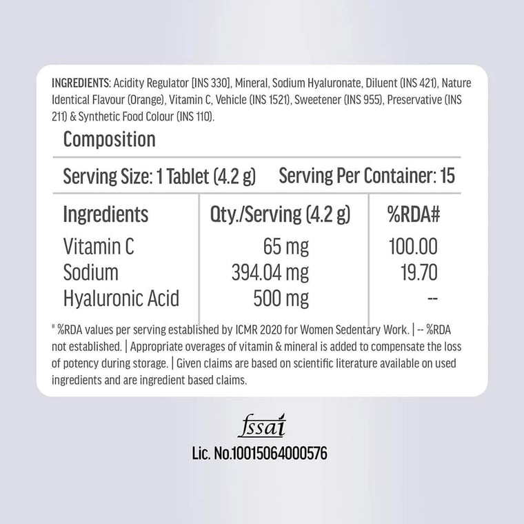 Skin Radiance Collagen100 g and  Hyaluronic Acid Effervescent 15 Tabs Orange Combo