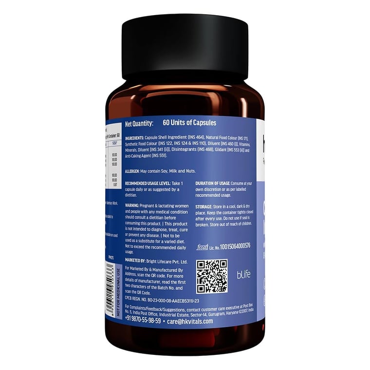 4 - HK Vitals Iron + Folic Acid with Zinc Vitamin B12 & Vitamin C,  60 capsules