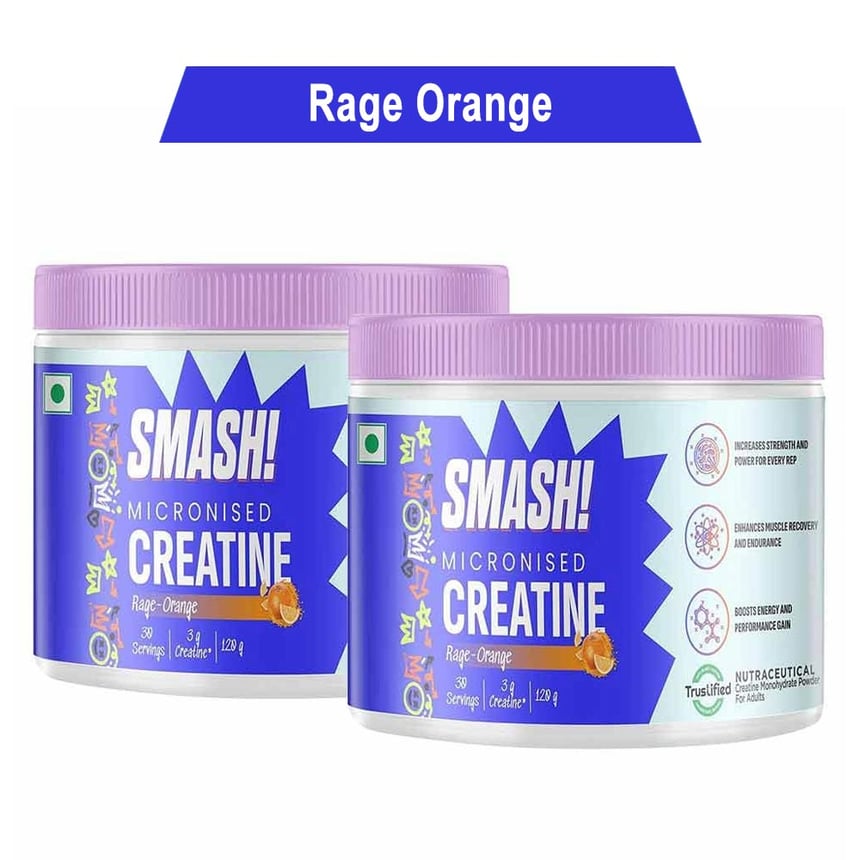 240g Micronised Creatine Monohydrate Rage Orange (120g X 2)